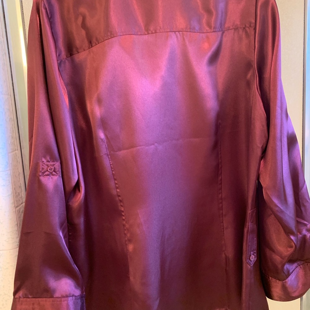 NWT Lane Bryant satin maroon blouse